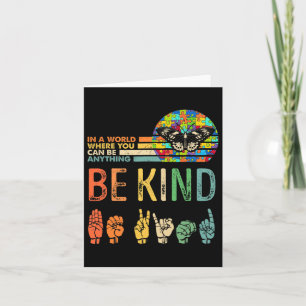 Kind Autism Awareness Asl Mum Teacher Kindness 3 Card