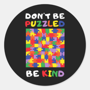 Kind Autistic Puzzle Autism Awareness 2022 Asl Mum Classic Round Sticker
