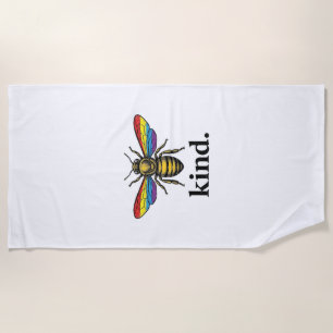 Kind Bee Vintage Rainbow Wing Shirt Design (2)_1 Beach Towel
