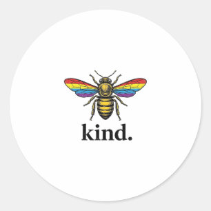 Kind Bee Vintage Rainbow Wing Shirt Design (2)_1 Classic Round Sticker