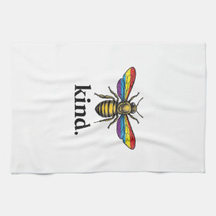 Kind Bee Vintage Rainbow Wing Shirt Design (2)_1 Tea Towel