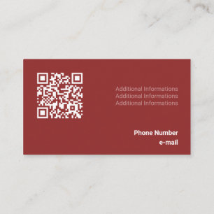 Kind Bordeaux Tone Flat Shapes Qr Code Business Card