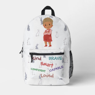 Kind Capable Smart Loved - Personalized Kid Backpa Printed Backpack