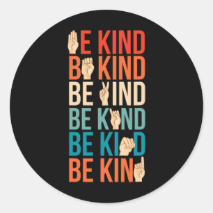 Kind Deaf-mute Sign-language  Classic Round Sticker