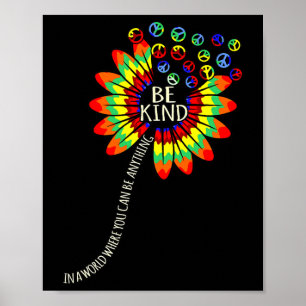 Kind Dyslexia Awareness Silver Ribbon Support Grap Poster