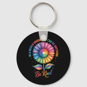 Kind Flower Rainbow Lgbtq Trans Biual Gay Lesbian  Key Ring