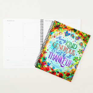 ‘Kind, Generous, Thankful” Inspirivity Planner