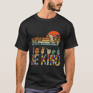 Kind Hand Sign Language Asl Puzzle Autism Awarenes T-Shirt