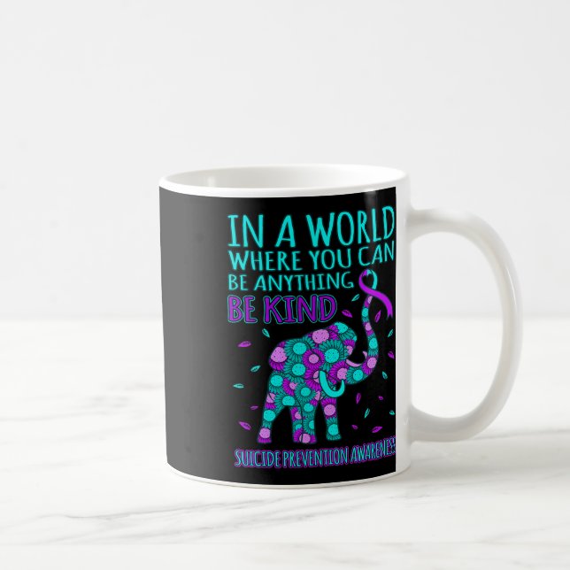 Kind Happy Suicide Prevention Awareness Support Gr Coffee Mug (Right)