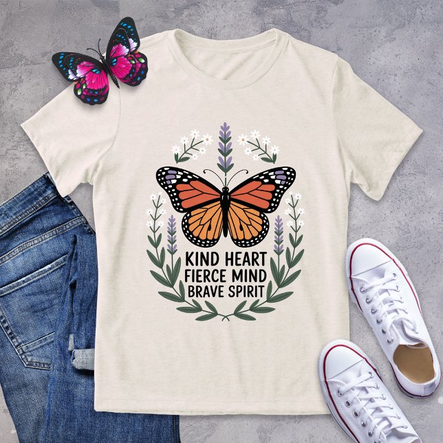 Kind Heart Fierce Mind Brave Spirit Butterfly Tee (Creator Uploaded)