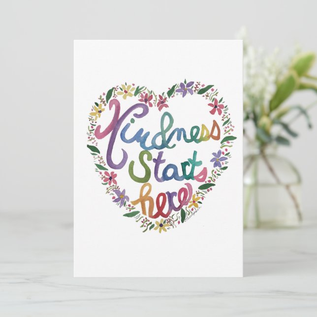 Kind Heart Thank You Card (Standing Front)