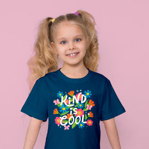 Kind is Cool Bold Colourful Flowers and Butterflie T-Shirt