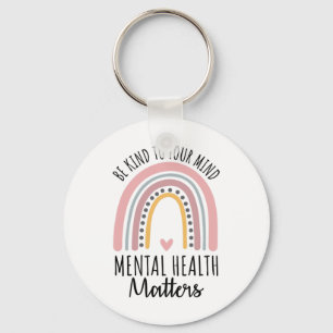 Kind Mental Health Problems Polka Dot Rainbow Awar Key Ring