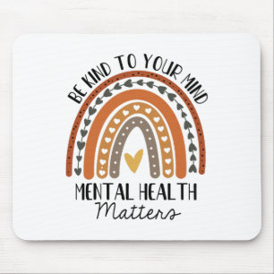 Kind Mental Health Problems Polka Dot Rainbow Awar Mouse Pad