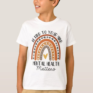 Kind Mental Health Problems Polka Dot Rainbow Awar T-Shirt