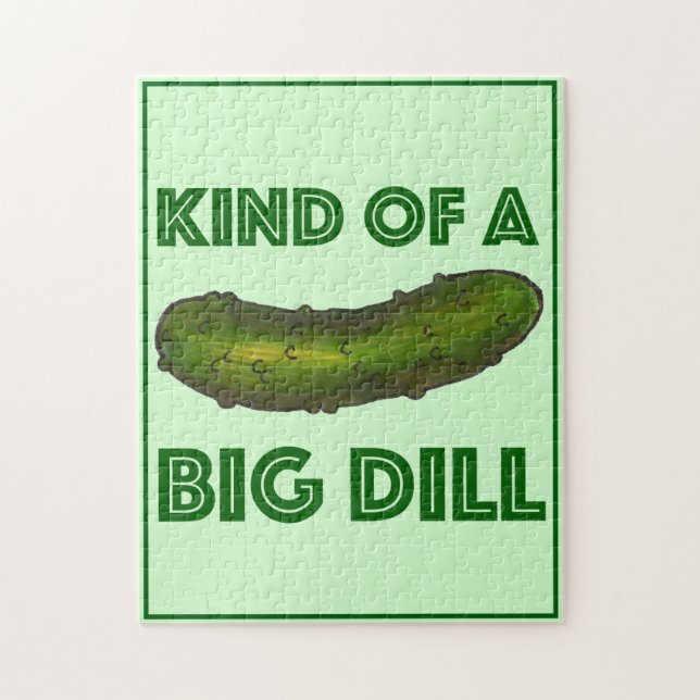 Kind of a Big (Deal) Green Kosher Dill Pickle Jigsaw Puzzle (Vertical)