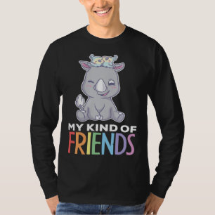 Kind Of Friends Parrot Bird Save Rhino Animal Kids T-Shirt