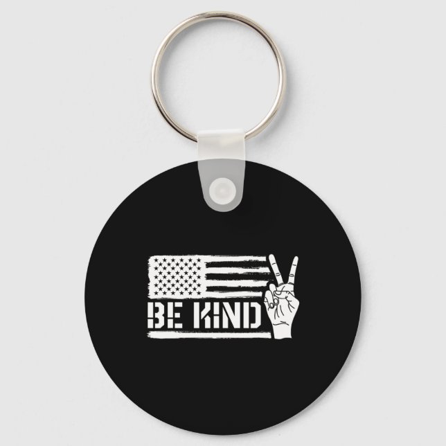Kind Sign Language Asl Teacher Gift Deaf Awareness Key Ring (Front)