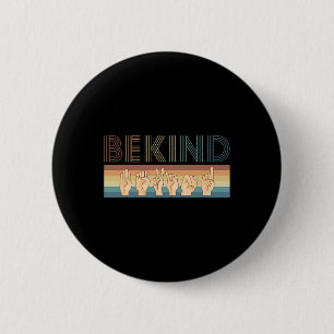 Kind Sign Language Deaf 1 6 Cm Round Badge