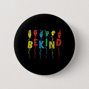 Kind Sign Language Hand Autism Awareness Asl Inter 6 Cm Round Badge
