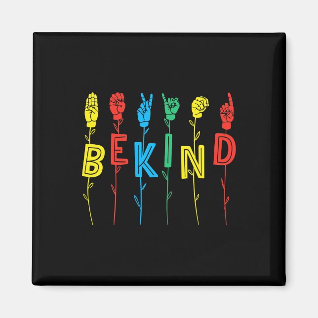 Kind Sign Language Hand Autism Awareness Asl Inter Magnet (Front)