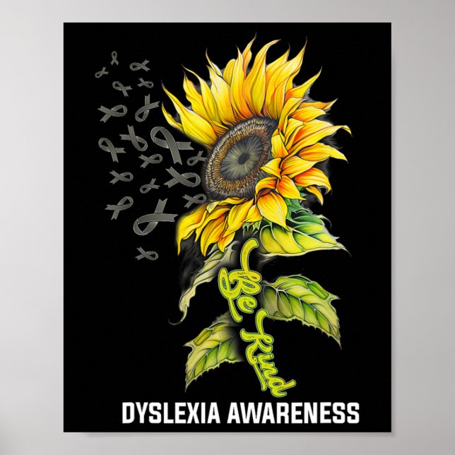 Kind Sunflower Dyslexia Awareness  Poster (Front)