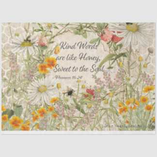 Kind Sweet Words Wildflower Decoupage Tissue Paper
