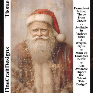 Kind Vintage Santa Claus Portrait DZ1RF Decoupage Tissue Paper