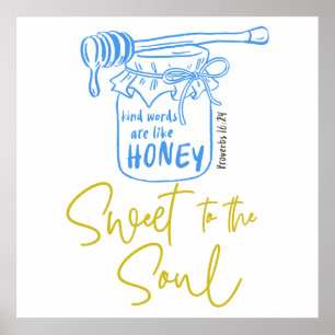 Kind Words Are Like Honey Christian Hand-drawn Poster