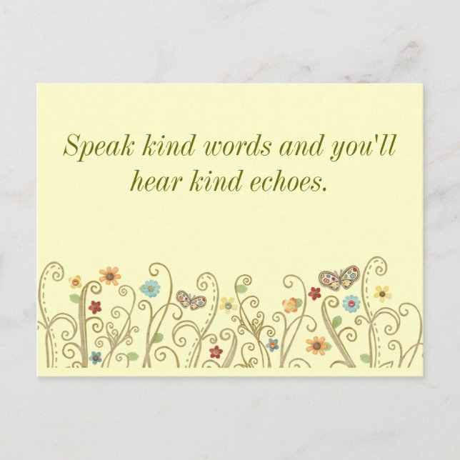 Kind Words Kind Echoes Postcard (Front)