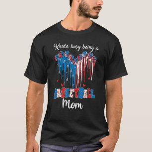 Kinda Busy Being A Basketball Mum Usa Flag Heart M T-Shirt