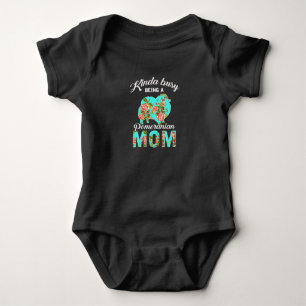 Kinda Busy Being A Pomeranian Mum Flower Lover Baby Bodysuit