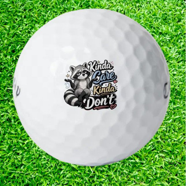  Kinda Care Kinda Don't Funny Racoon Golf Balls ( Upgrade your golf game with hilarious style)