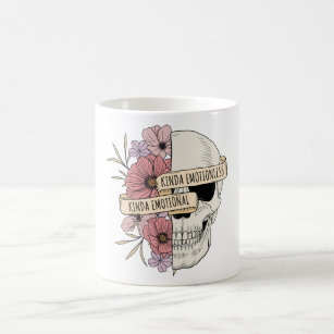 Kinda Emotional Skull & Flowers Coffee Mug