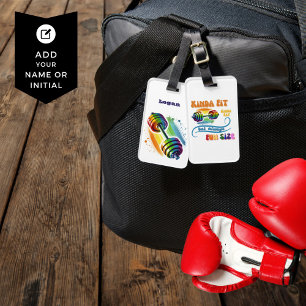 Kinda Fit Kinda Fat Gym Funny Rainbow Luggage Tag