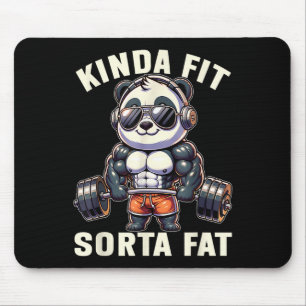 Kinda Fit Sorta Fat - Funny Gym Bear Weightlifting Mouse Pad