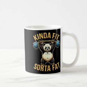 Kinda Fit Sorta Fat Funny Gym Panda Weightlifting  Coffee Mug