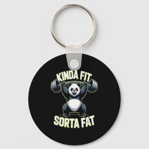 Kinda Fit Sorta Fat Panda Weightlifting Gym Workou Key Ring