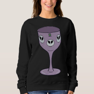 Kinda Goth Skull Wine Goblet Pastel Purple Sweatshirt
