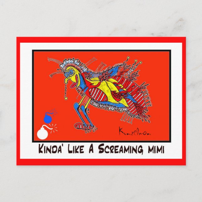 KINDA' LIKE A SCREAMING MIMI collectable trade Postcard (Front)