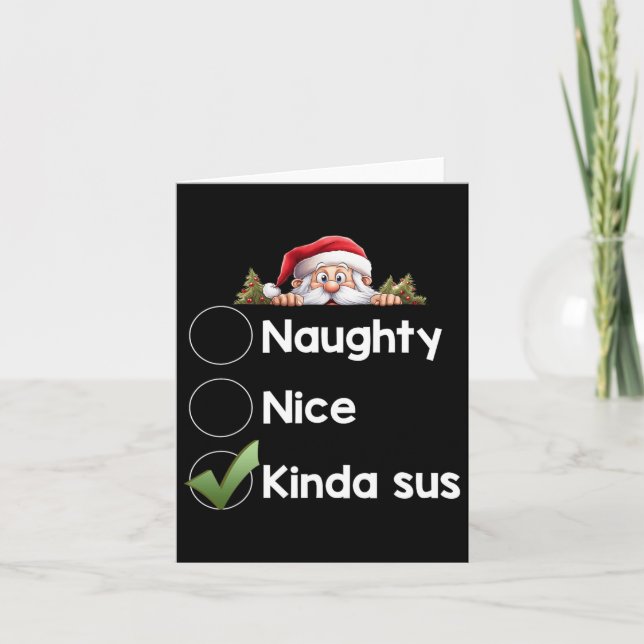 Kinda Sus Christmas Matching Naughty1  Card (Front)