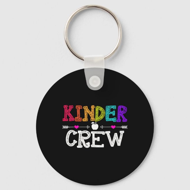 Kinder Crew Back To School Kindergarten Teacher St Key Ring (Front)