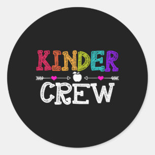 Kinder Crew Ck To School Kindergarten Teacher Stud Classic Round Sticker
