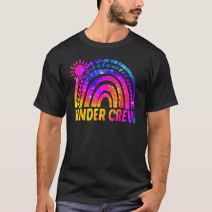 Kinder Crew Cute Kindergarten Teacher Tie Dye Back T-Shirt