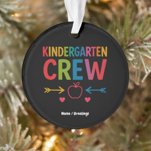 Kinder Crew Funny Kindergarten Fun Back To School Ornament