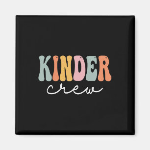 Kinder Crew Retro Groovy Vintage Happy First Day O Magnet