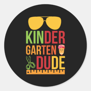 Kinder Garten Dude Classic Round Sticker