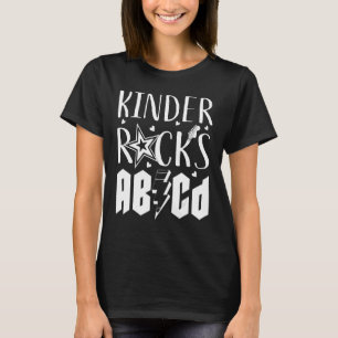 Kinder Rocks ABCD First Day Of Kindergarten School T-Shirt