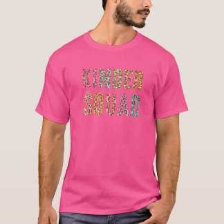 Kinder Squad Leopard Print Teacher Hello Kindergar T-Shirt