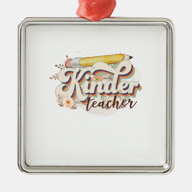 Kinder Teacher Metal Tree Decoration (Front)